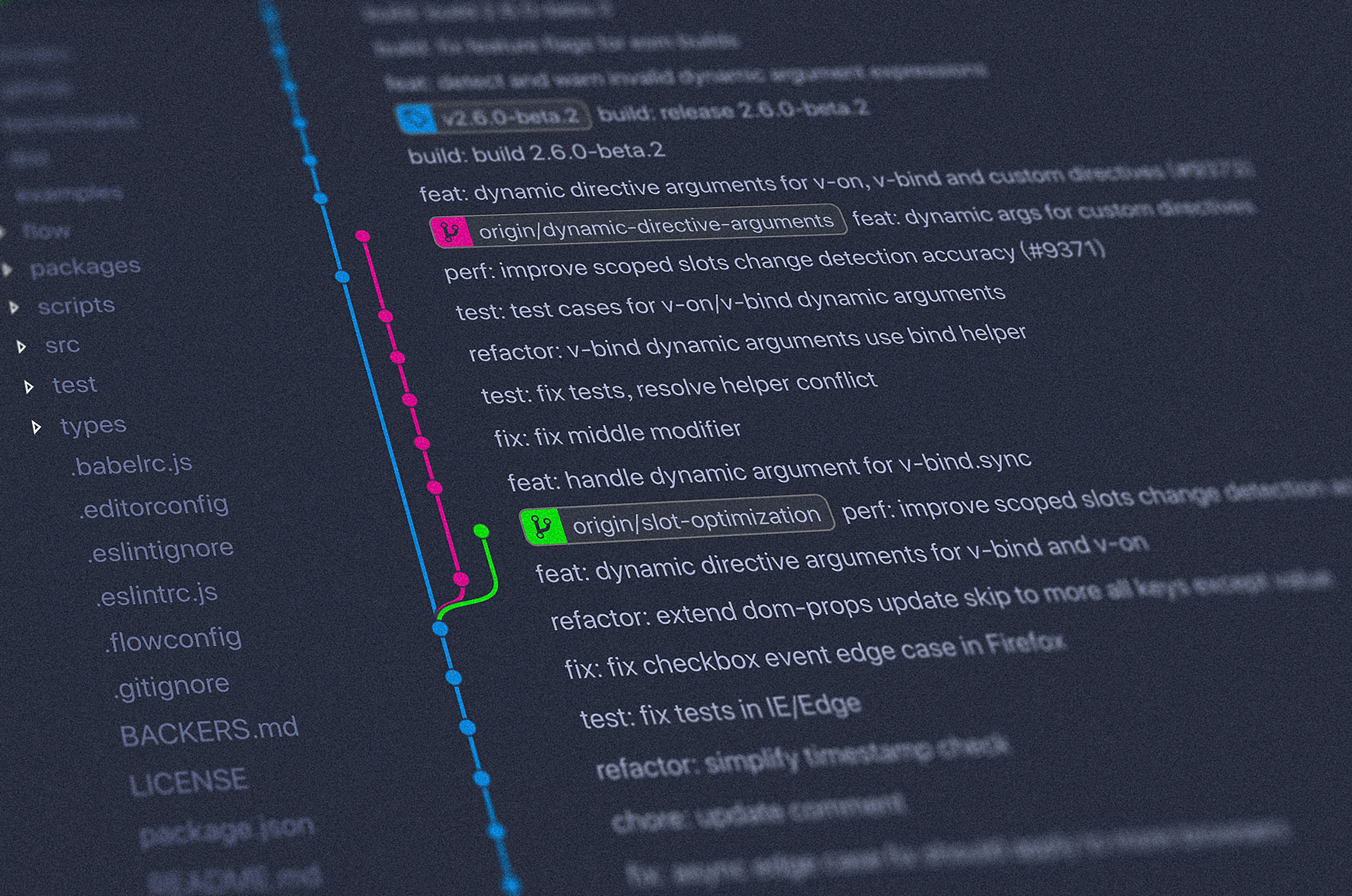 Beautiful image of commit messages