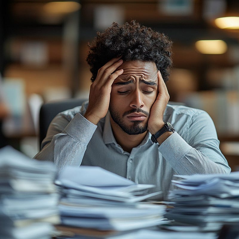 Overwhelmed Office Worker